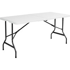 Iceberg IndestrucTable TOO Bifold Table - Rectangle Top - 96" Table Top Length x 30" Table Top Width x 2" Table Top Thickness - 29" Height - Platinum, Powder Coated - Tubular Steel
