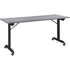 Lorell Mobile Folding Training Table - Rectangle Top - Powder Coated Base x 63" Table Top Width - 29.50" Height x 63" Width x 29.50" Depth - Assembly Required - Gray