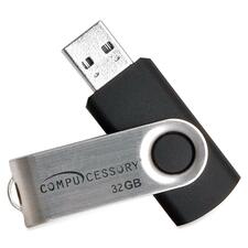 Compucessory Memory Stick-compliant Flash Drive - 32 GB - USB 2.0 - 12 MB/s Read Speed - 480 MB/s Write Speed - Silver - 1 Year Warranty - 1 Each