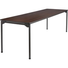 Iceberg Maxx Legroom Wood Folding Table - Melamine Rectangle Top - Four Leg Base - 4 Legs x 30" Table Top Width x 96" Table Top Depth x 0.75" Table Top Thickness - 29" Height - Walnut