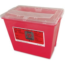 Impact Products 2-gallon Sharps Container - 2 gal Capacity - Rectangular - 10" Height x 9" Width - Red, Translucent - 1 Each