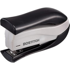 Bostitch Spring-Powered 15 Handheld Compact Stapler, Black - 15 Sheets Capacity - 105 Staple Capacity - Half Strip - 1/4" Staple Size - Black, Gray