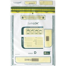 ControlTek SafeLOK Tamper-Evident Deposit Bags - 12" Width x 16" Length - Clear - 100/Pack - Cash, Deposit, Note, Bill