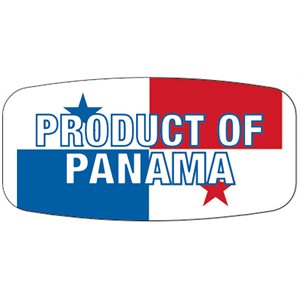 Label - Product Of Panama Red/Blue On White Short Oval 1000/Roll