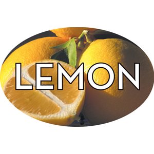 Label - Lemon 4 Color Process 1.25x2 In. Oval 500/rl