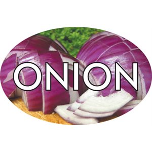 Label - Onion 4 Color Process 1.25x2 In. Oval 500/rl