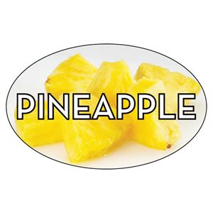 Label - Pineapple 4 Color Process 1.25x2 In. Oval 500/rl