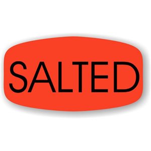 Label - Salted Black On Red Short Oval 1000/Roll