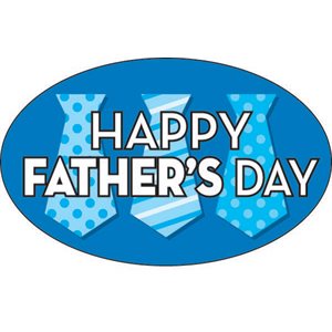 Label - Happy Father's Day 4 Color Process 1.25x2 In. Oval 500/rl