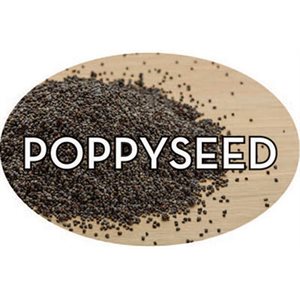 Label - Poppyseed 4 Color Process 1.25x2 In. Oval 500/rl