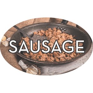 Label - Sausage 4 Color Process 1.25x2 In. Oval 500/rl