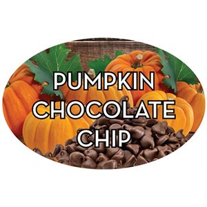 Label - Pumpkin Chocolate Chip 4 Color Process 1.25x2 In. Oval 500/rl