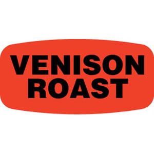 Label - Venison Roast Black On Red Short Oval 1000/Roll