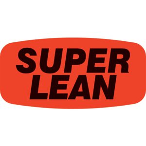 Label - Super Lean Black On Red Short Oval 1000/Roll