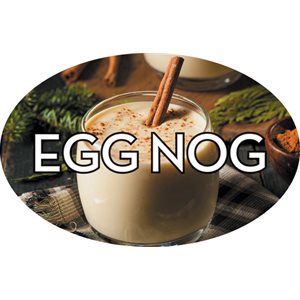 Label - Eggnog 4 Color Process 1.25x2 In. Oval 500/rl