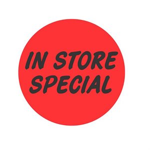 Label - In Store Special Black On Red 2 In. Circle 1M/Roll