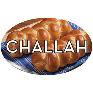 Label - Challah 4 Color Process 1.25x2 In. Oval 500/rl