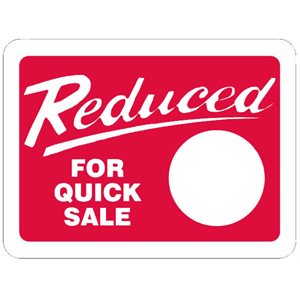 Label - Reduced For Quick Sale Red 1.5x2 In. 1M/Roll