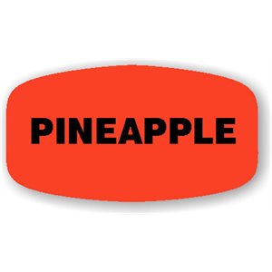 Label - Pineapple Black On Red Short Oval 1000/Roll