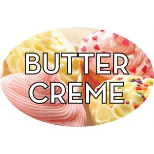 Label - Butter Crème 4 Color Process 1.25x2 In. Oval 500/rl