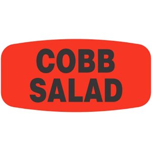 Label - Cobb Salad Black On Red Short Oval 1000/Roll