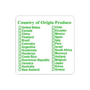 Label - Country Of Origin Produce Green 2.39 In. 1M/Roll
