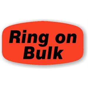Label - Ring On Bulk Black On Red Short Oval 1000/Roll
