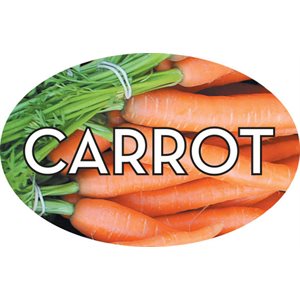 Label - Carrot 4 Color Process 1.25x2 In. Oval 500/rl