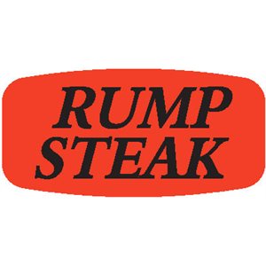 Label - Rump Steak Black On Red Short Oval 1000/Roll