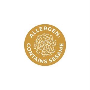 Label - Allergen Contains Sesame Gold/UV 1 In. Circle 1M/Roll