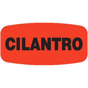 Label - Cilantro Black On Red Short Oval 1000/Roll