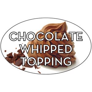 Label - Chocolate Whipped Topping 4 Color Process 1.25x2 In. Oval 500/rl