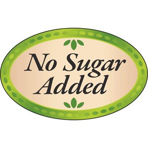 Label - No Sugar Added 4 Color Process 1.25x2 In. Oval 500/rl
