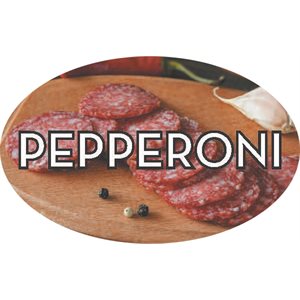 Label - Pepperoni 4 Color Process 1.25x2 In. Oval 500/rl