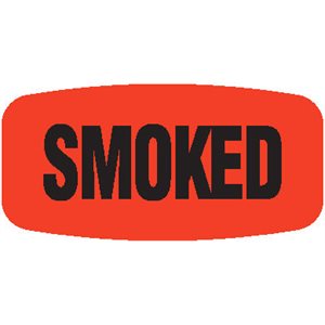 Label - Smoked Black On Red Short Oval 1000/Roll