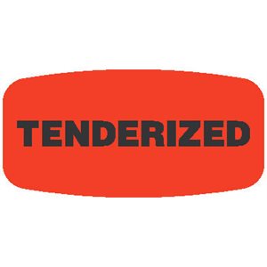 Label - Tenderized Black On Red Short Oval 1000/Roll