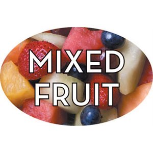 Label - Mixed Fruit 4 Color Process 1.25x2 In. Oval 500/rl