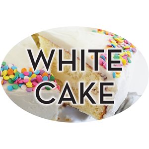 Label - White Cake 4 Color Process 1.25x2 In. Oval 500/rl