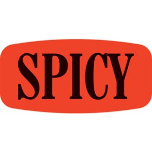 Label - Spicy Black On Red Short Oval 1000/Roll