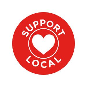 Label - Support Local Red/UV 1 In. Circle 1M/Roll