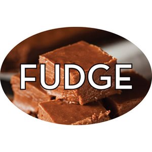 Label - Fudge 4 Color Process 1.25x2 In. Oval 500/rl