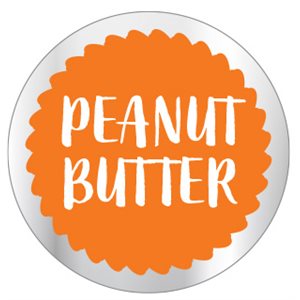 Label - Peanut Butter White/Org/UV On Clear 1 In. Circle 1M/Roll