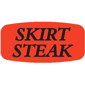 Label - Skirt Steak Black On Red Short Oval 1000/Roll