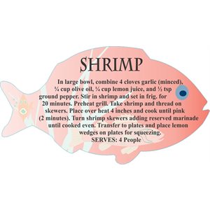 Label - Shrimp 4 Color Process 1.75x3.125 In. Fish Shape 250roll