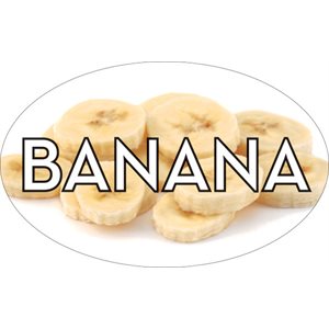 Label - Banana 4 Color Process 1.25x2 In. Oval 500/rl