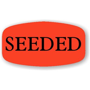 Label - Seeded Black On Red Short Oval 1000/Roll