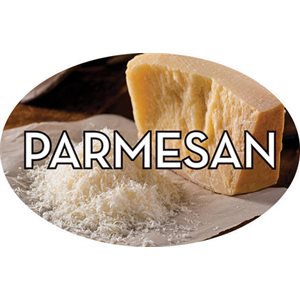 Label - Parmesan 4 Color Process 1.25x2 In. Oval 500/rl