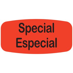 Label - Special/Especial Black On Red Short Oval 1000/Roll