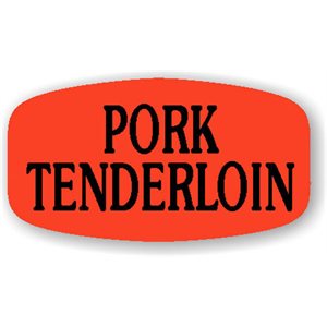 Label - Pork Tenderloin Black On Red Short Oval 1000/Roll