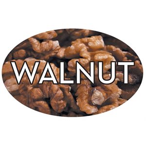 Label - Walnut 4 Color Process 1.25x2 In. Oval 500/rl
